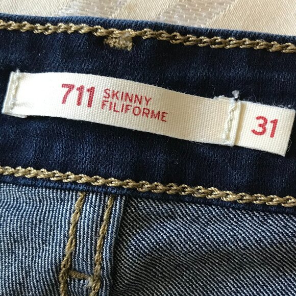 Levi 711 Dark Wash Skinny Jeans Size 31 - Picture 7 of 13